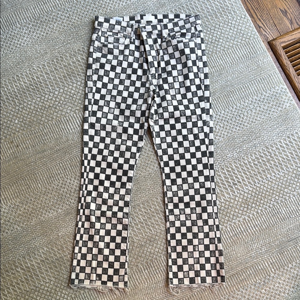 NEW Checkered Black and White Jeans from Mother Size 30